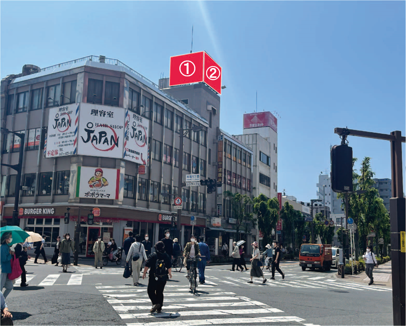 船橋本町１丁目交差点　柏屋ビル